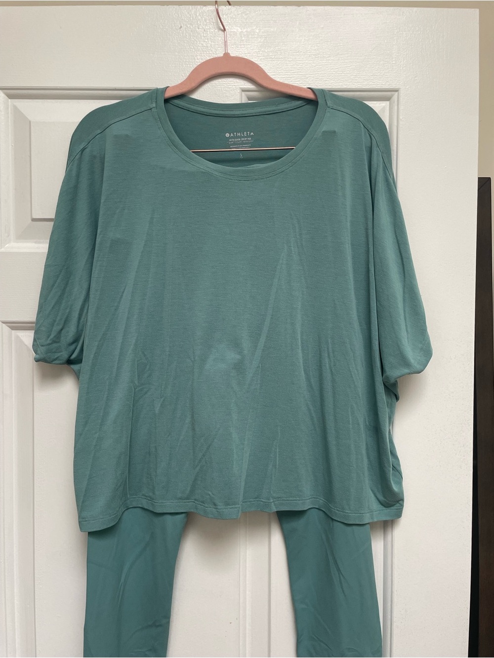 Athleta Seafoam Green Move with Ease Relaxed Short Sleeve Crew Top